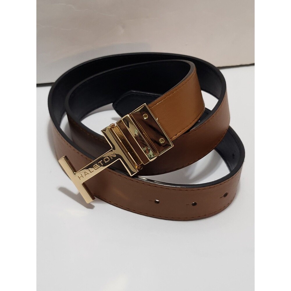 H by Halston Belt Gold-Toned Buckle women s M/L Brown Formal Casual